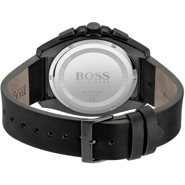 Hugo Boss Men’s Quartz Black Leather Strap Blue Dial 46mm Watch 1513883 - Image 3
