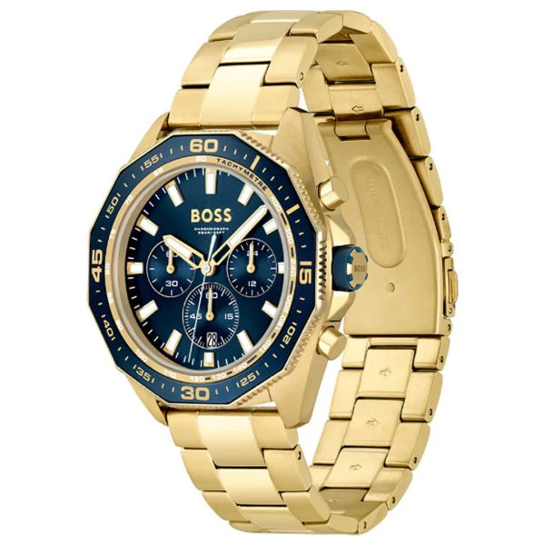 Hugo Boss Men’s Quartz Gold Stainless Steel Blue Dial 44mm Watch 1513973 - Image 2