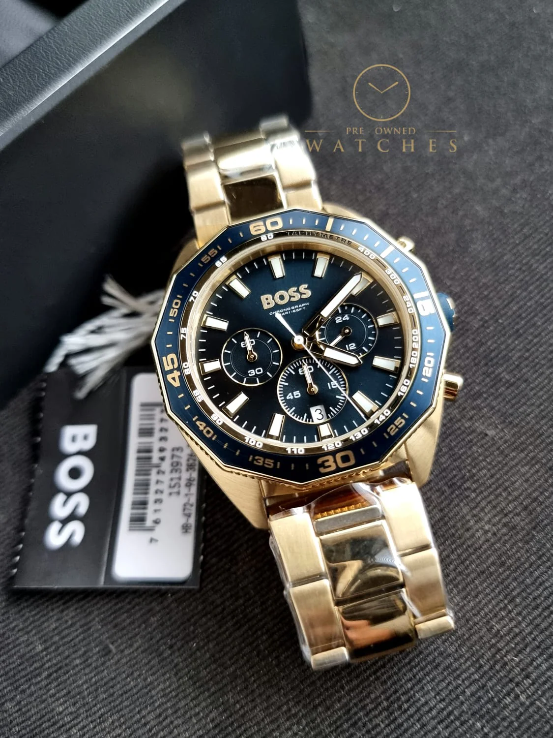 Hugo Boss Men’s Quartz Gold Stainless Steel Blue Dial 44mm Watch 1513973 - Image 6