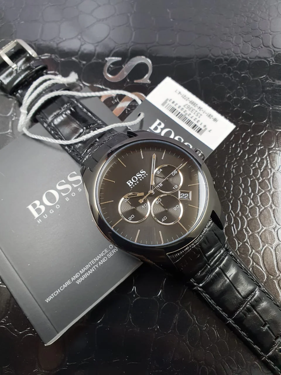 Hugo Boss Men’s Quartz Lather Strap Black Dial 46mm Watch 1513367 - Image 7