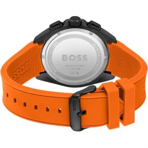 Hugo Boss Men’s Quartz Orange Silicone Strap Black Dial 44mm Watch 1513957 - Image 2