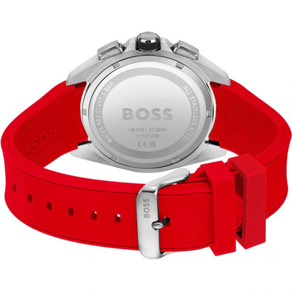Hugo Boss Men’s Quartz Red Silicone Strap Black Dial 44mm Watch 1513959 - Image 2