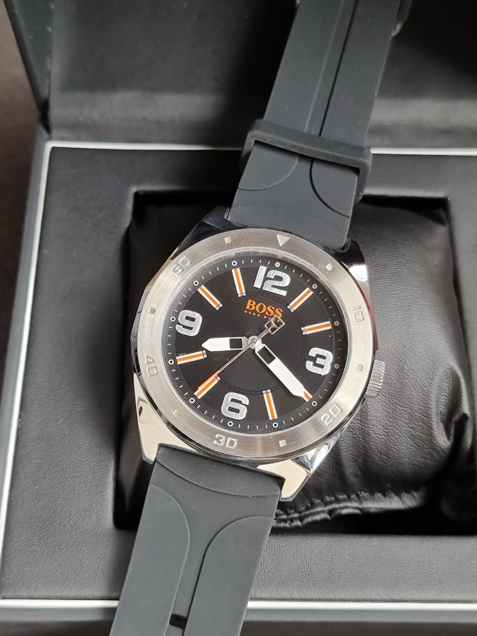 Hugo boss Men's Black Rubber Strap Watch with Black Dial 1512897 - Image 3