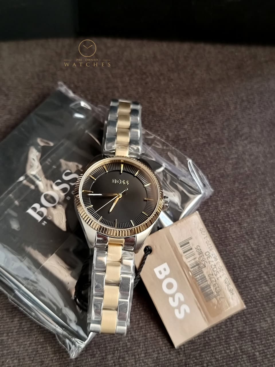 Hugo Boss Sage Womens Silver Stainless Steel Quartz Black Dial Two-Tone Stainless Steel 1502730 - Image 3