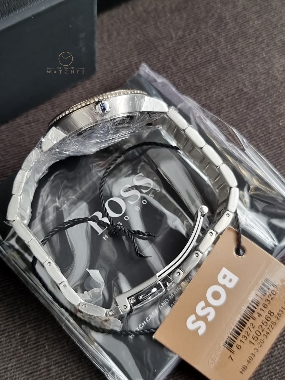 HUGO BOSS Signature Two-Tone Stainless Steel Silver Dial Quartz Watch for Ladies - 1502568 - Image 3