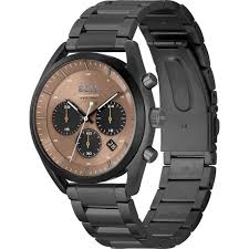 Hugo Boss TOP Black Stainless Steel Rose Gold Dial Chronograph Quartz Watch for Gents - 1514095 - Image 2