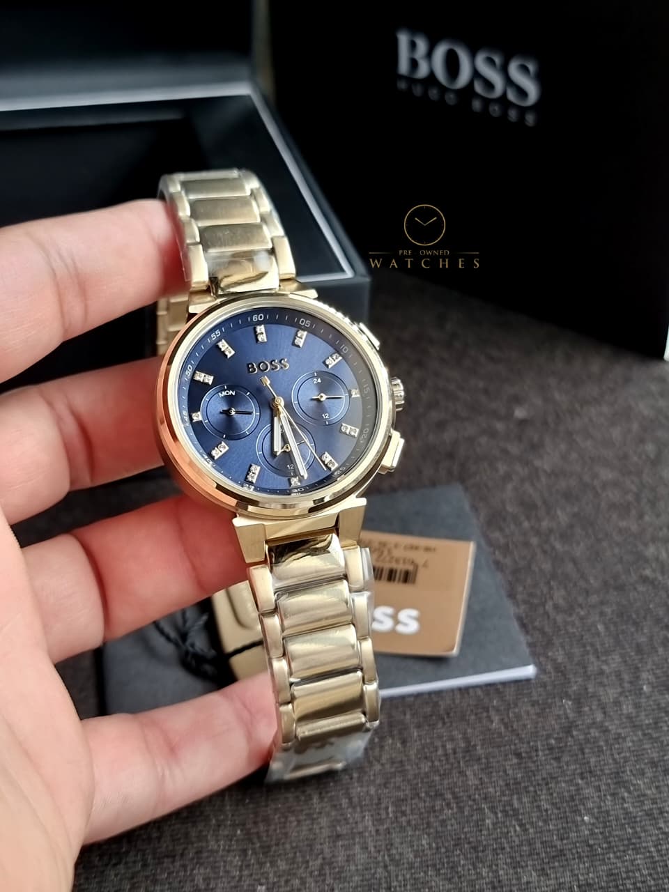 Hugo Boss Women’s Quartz Gold Stainless Steel Blue Dial 38mm Watch 1502677 - Image 4