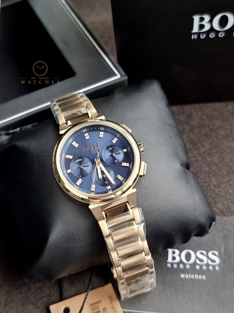 Hugo Boss Women’s Quartz Gold Stainless Steel Blue Dial 38mm Watch 1502677 - Image 5