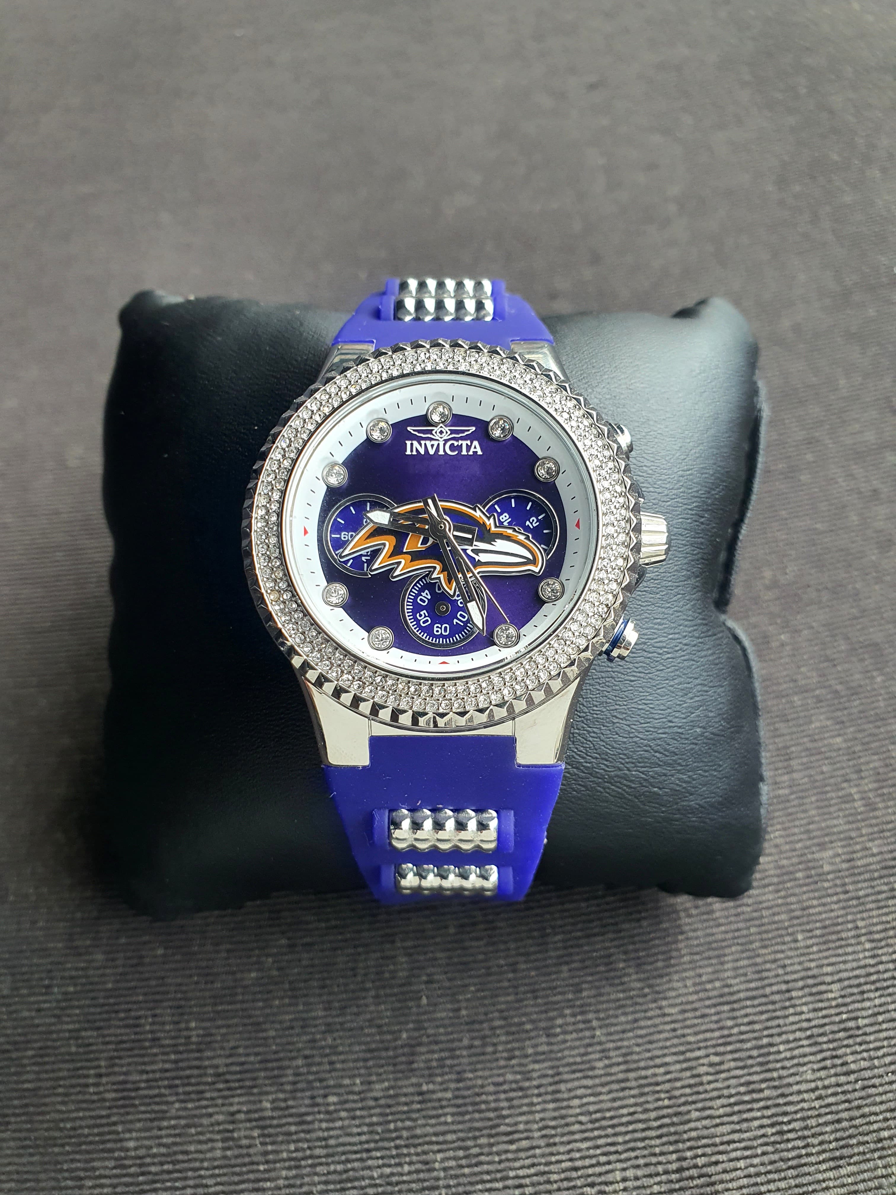 INVICTA NFL Baltimore Ravens Chronograph Quartz Crystal Purple Dial Ladies Watch - Image 3