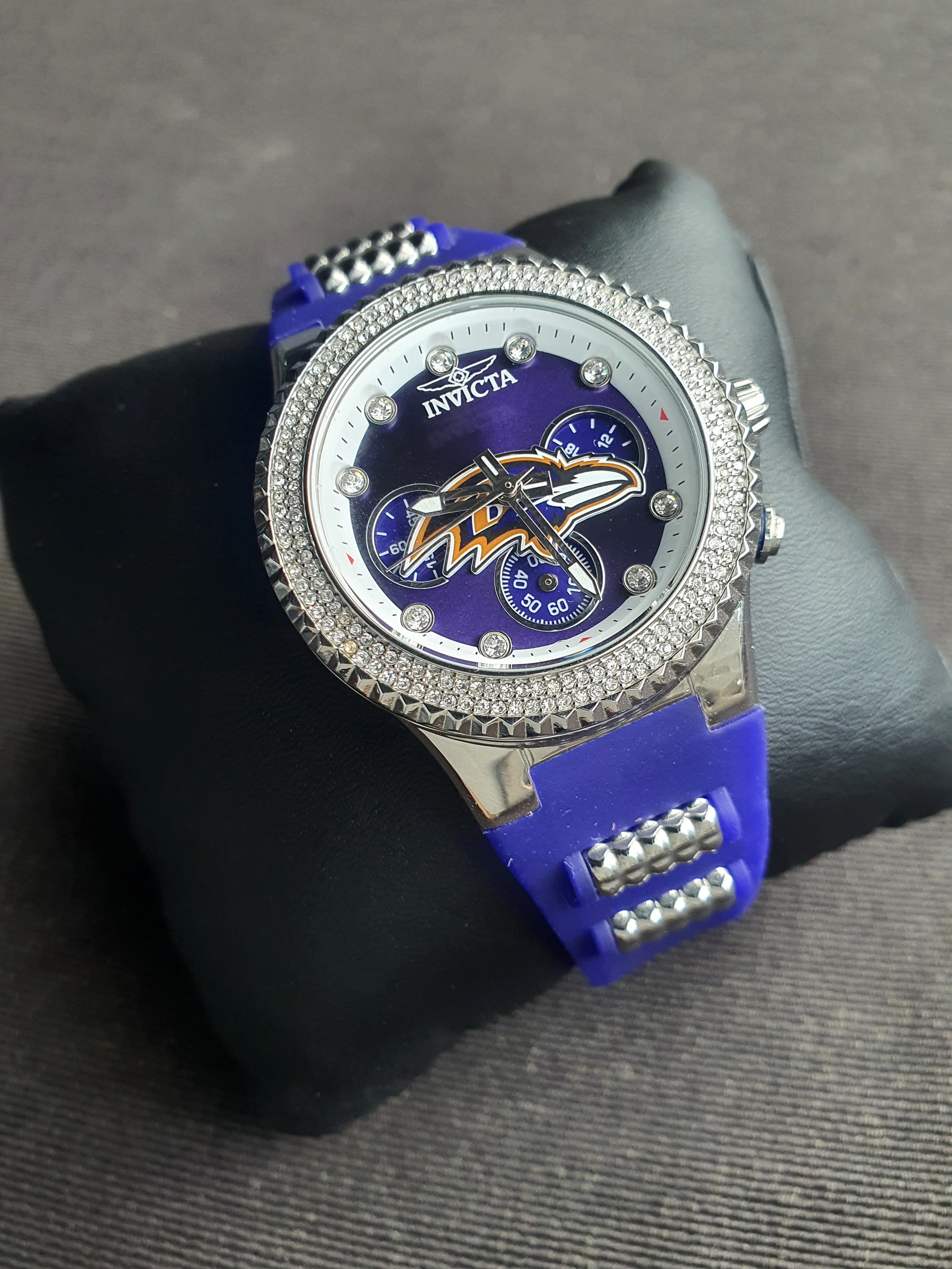 INVICTA NFL Baltimore Ravens Chronograph Quartz Crystal Purple Dial Ladies Watch - Image 4