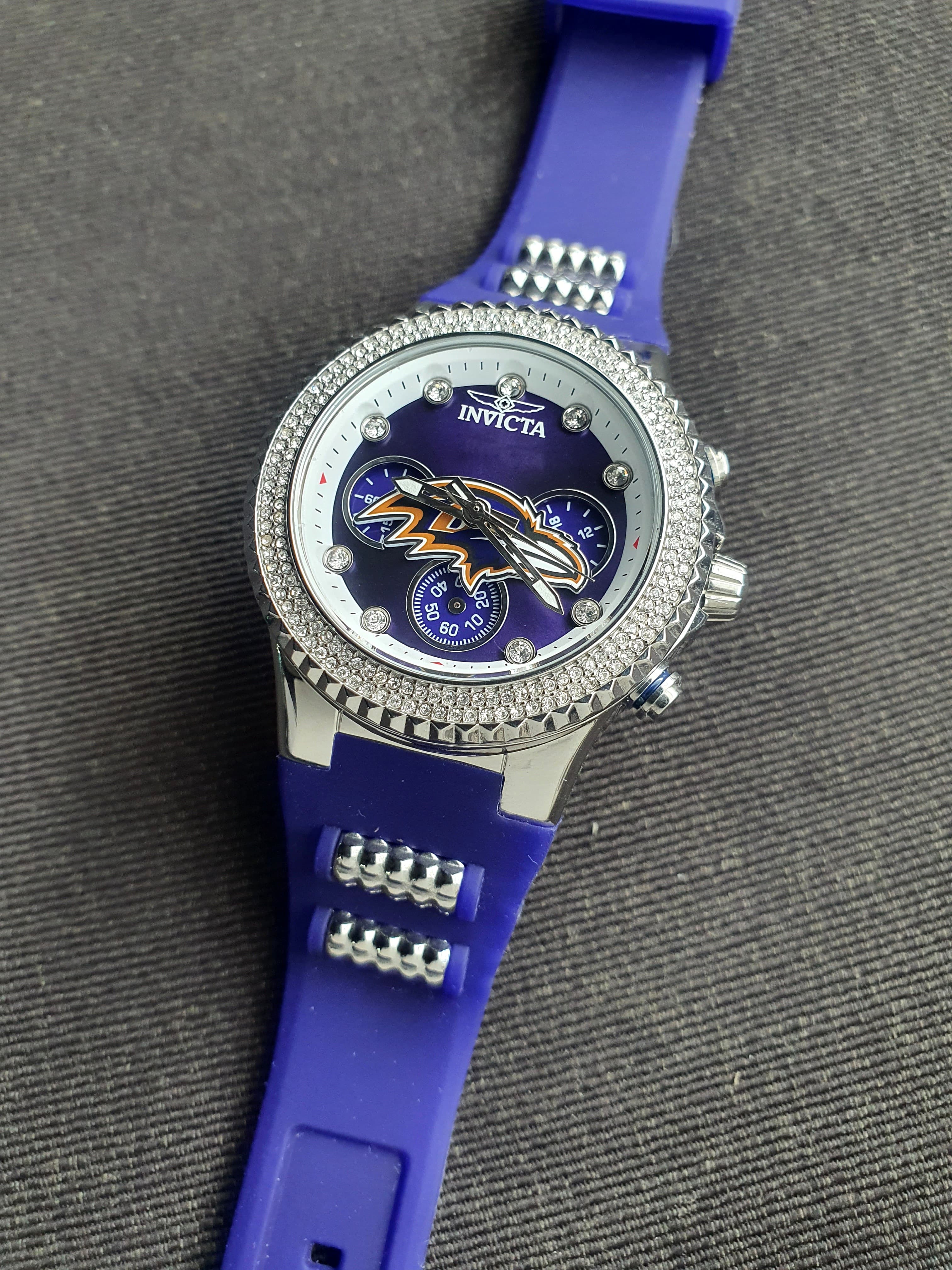 INVICTA NFL Baltimore Ravens Chronograph Quartz Crystal Purple Dial Ladies Watch - Image 5