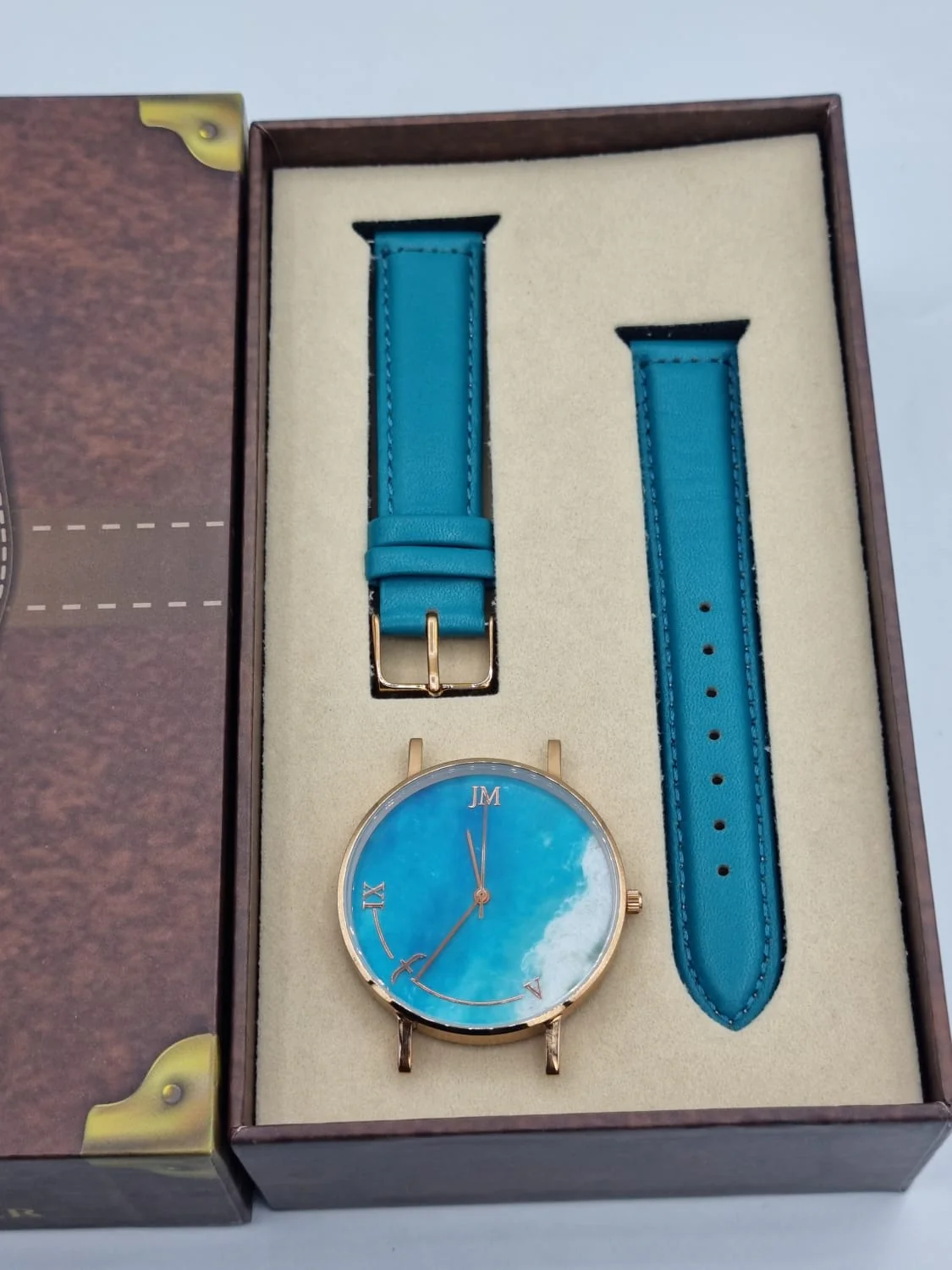 JEAN MORTIMER ( JM ) women's Swiss made Quartz Leather Strap Blue dial 38mm watch 219080118/2 - Image 5