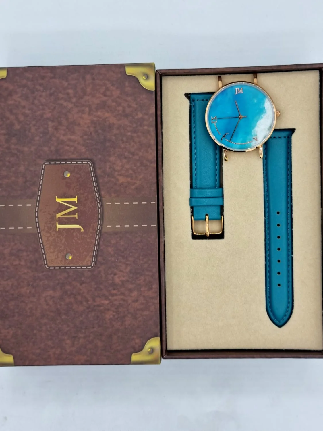 JEAN MORTIMER ( JM ) women's Swiss made Quartz Leather Strap Blue dial 38mm watch 219080118/2 - Image 7