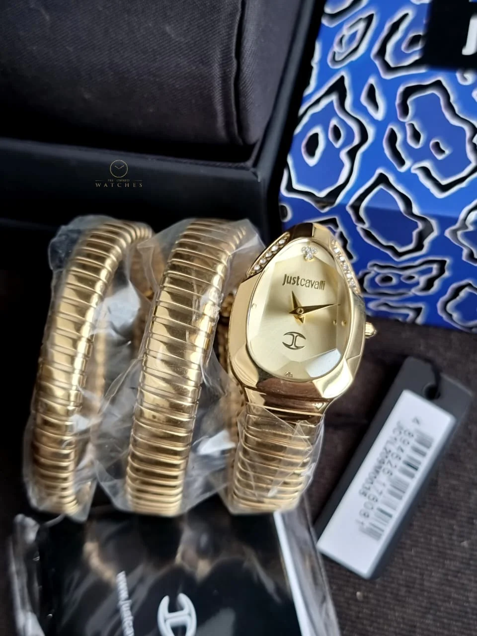 Just Cavalli Signature Snake Gold-Tone Dial Ladies Watch – JC1L209M0035 - Image 4