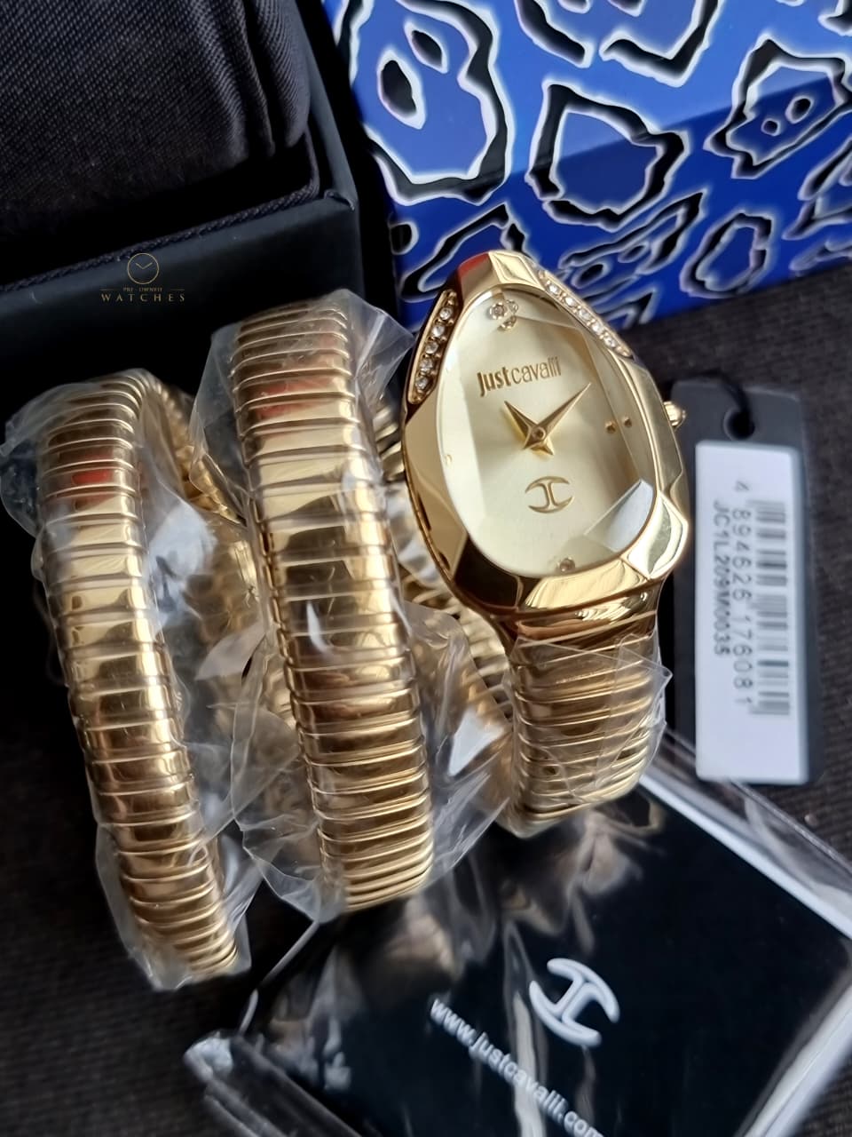 Just Cavalli Signature Snake Gold-Tone Dial Ladies Watch – JC1L209M0035 - Image 5