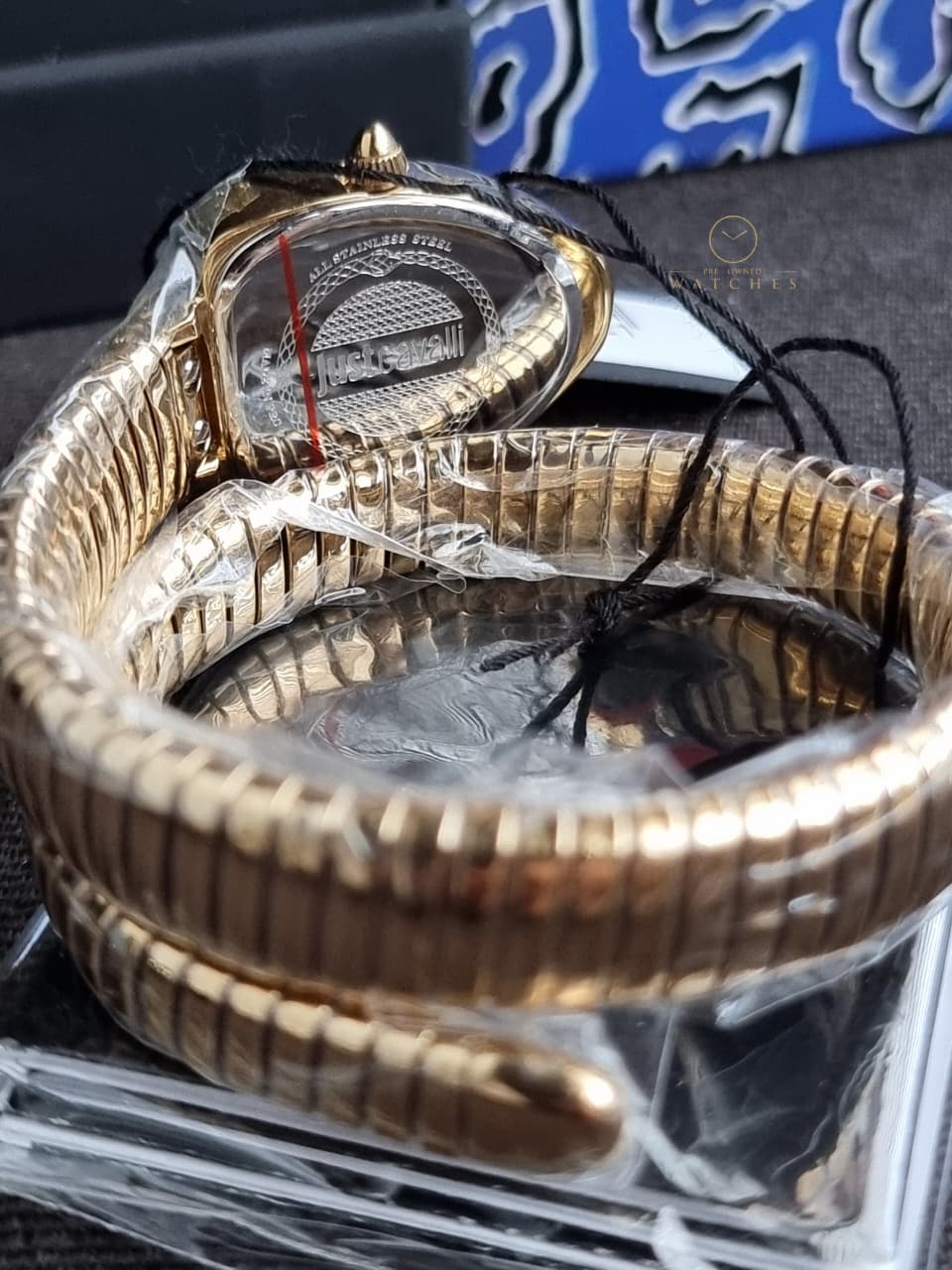 Just Cavalli Signature Snake Gold-Tone Red Dial Ladies Watch – JC1L249M0025 - Image 3