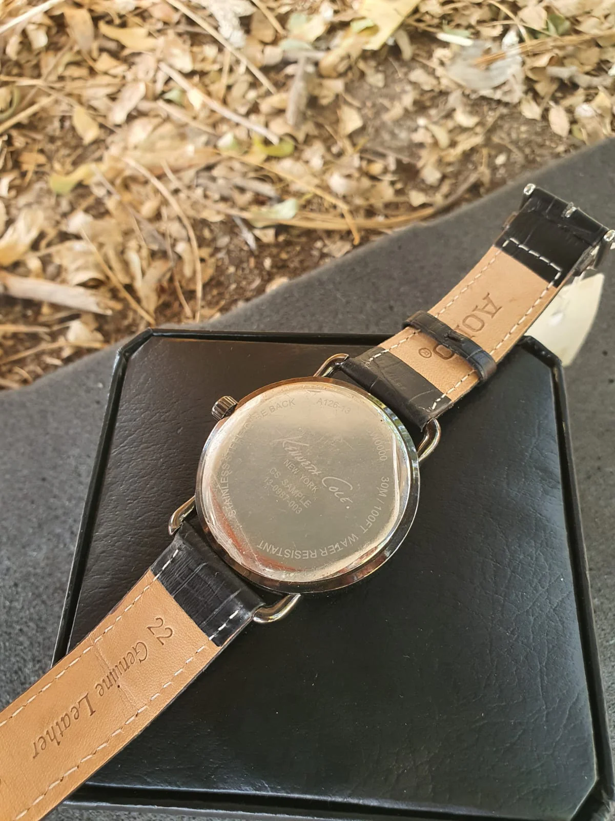 Kenneth Cole Gents Watch Black Leather Strap Black Dial KCW0000 - Image 5