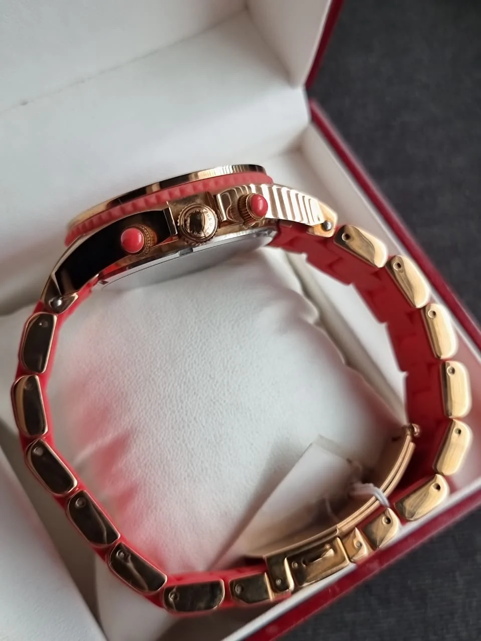 Marc by Marc Jacobs Women’s Quartz Silicone & Stainless Steel Chain Red Dial 40mm Watch MBM2577 - Image 4