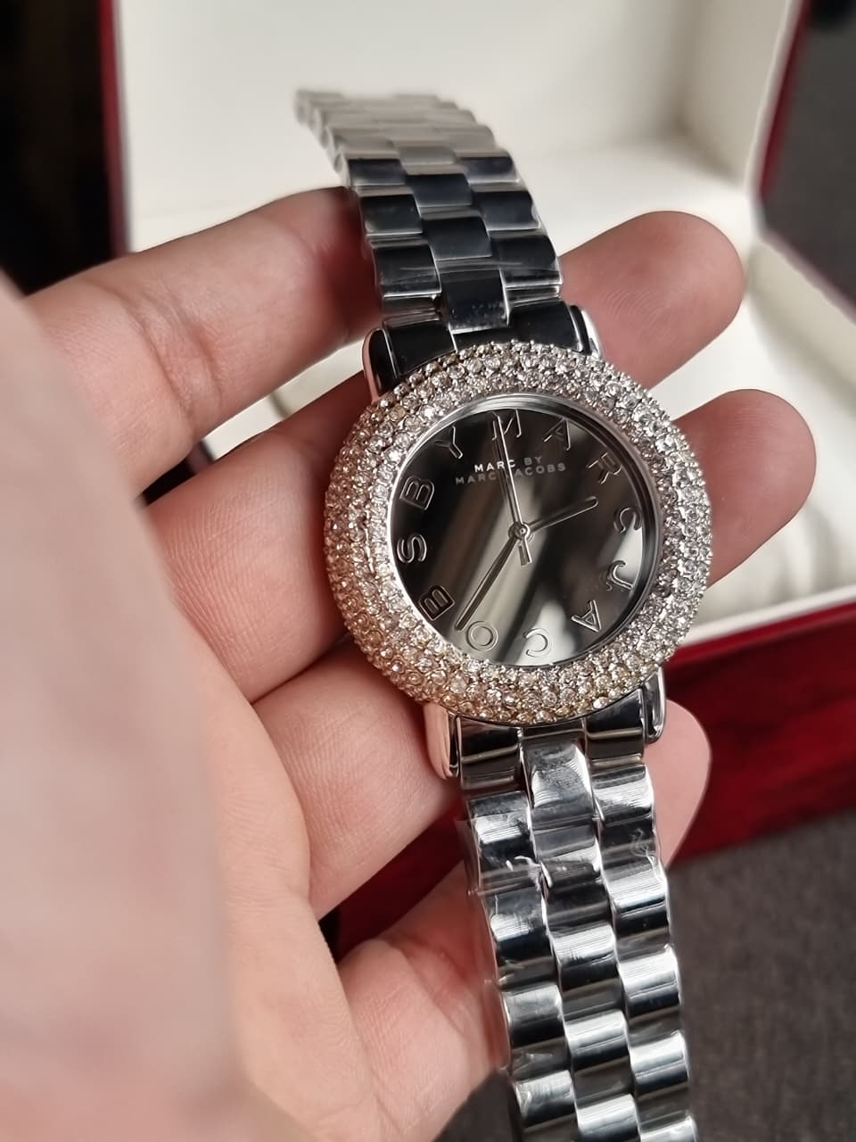 Marc Jacobs Ladies Marci Crystal Silver Watch mbm3190 - Image 3