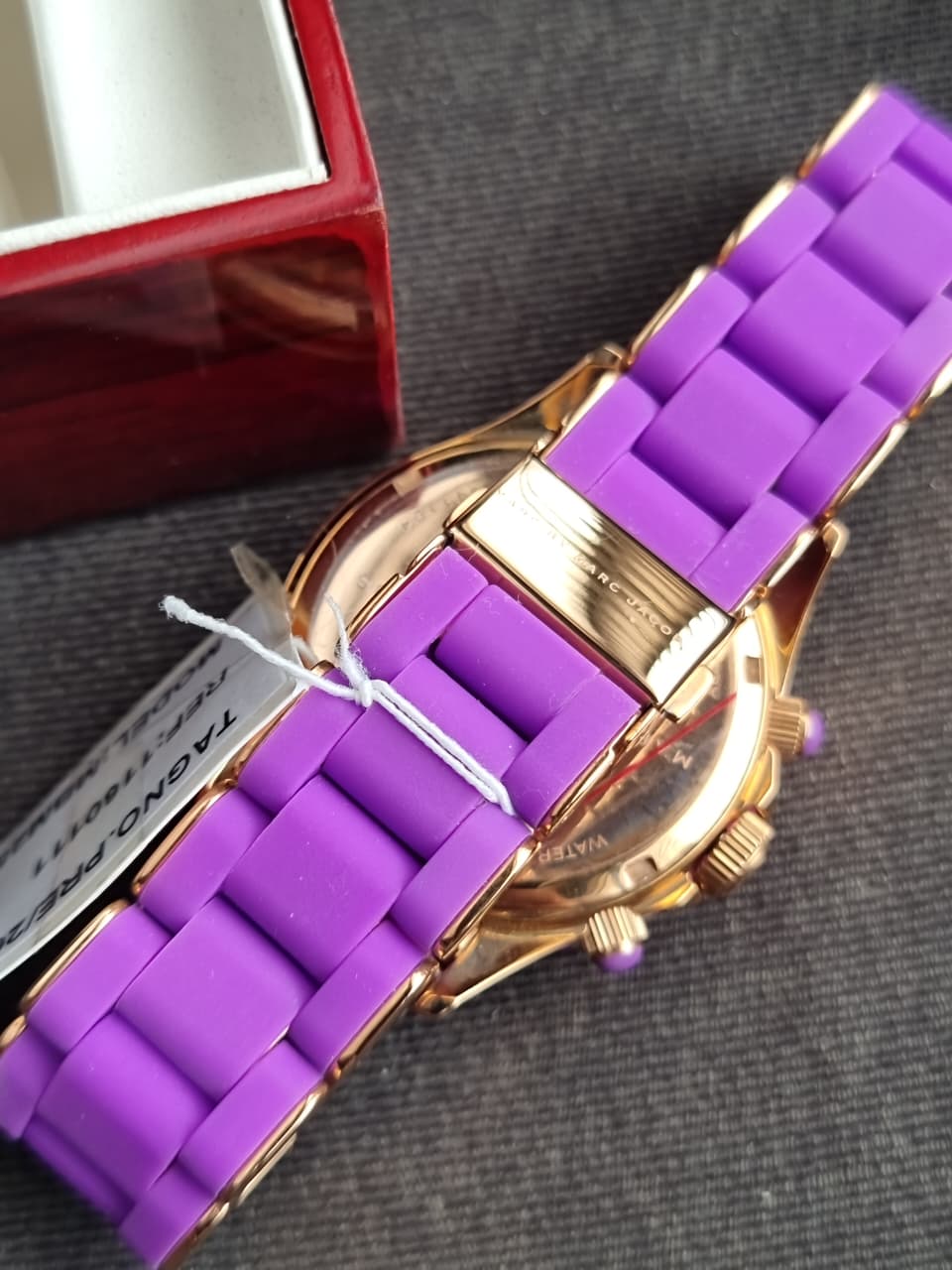 Marc Jacobs Rock Chronograph Purple Dial Purple Silicone Strap Watch For Women - MBM2549 - Image 4