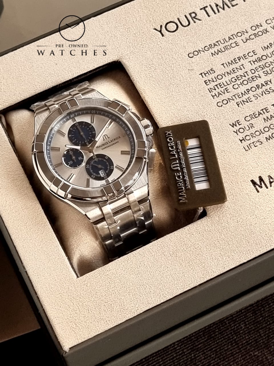 Maurice Lacroix Men’s Quartz Swiss Made Silver Stainless Steel Silver Dial 44mm Watch AI1018-SS002-131-1 - Image 5
