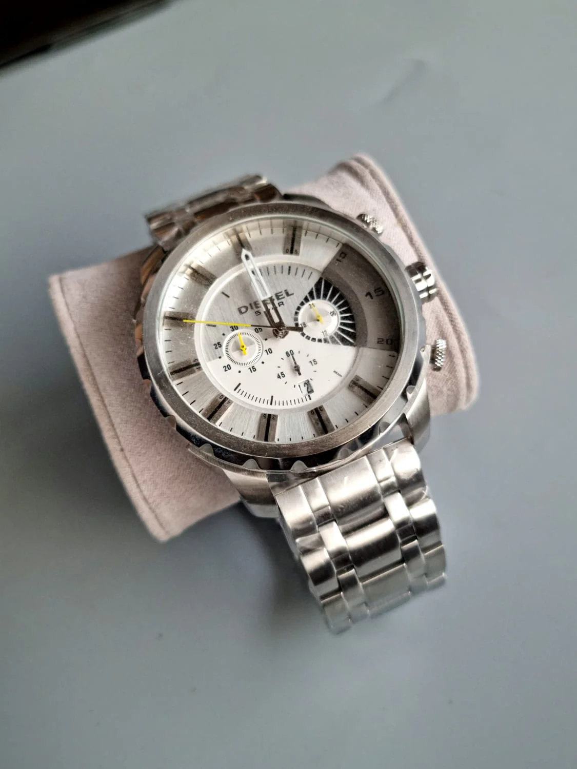 Men's Diesel Stronghold Chronograph Leather Strap Watch DZ4346 (Strap Change Orignal Chain) - Image 10