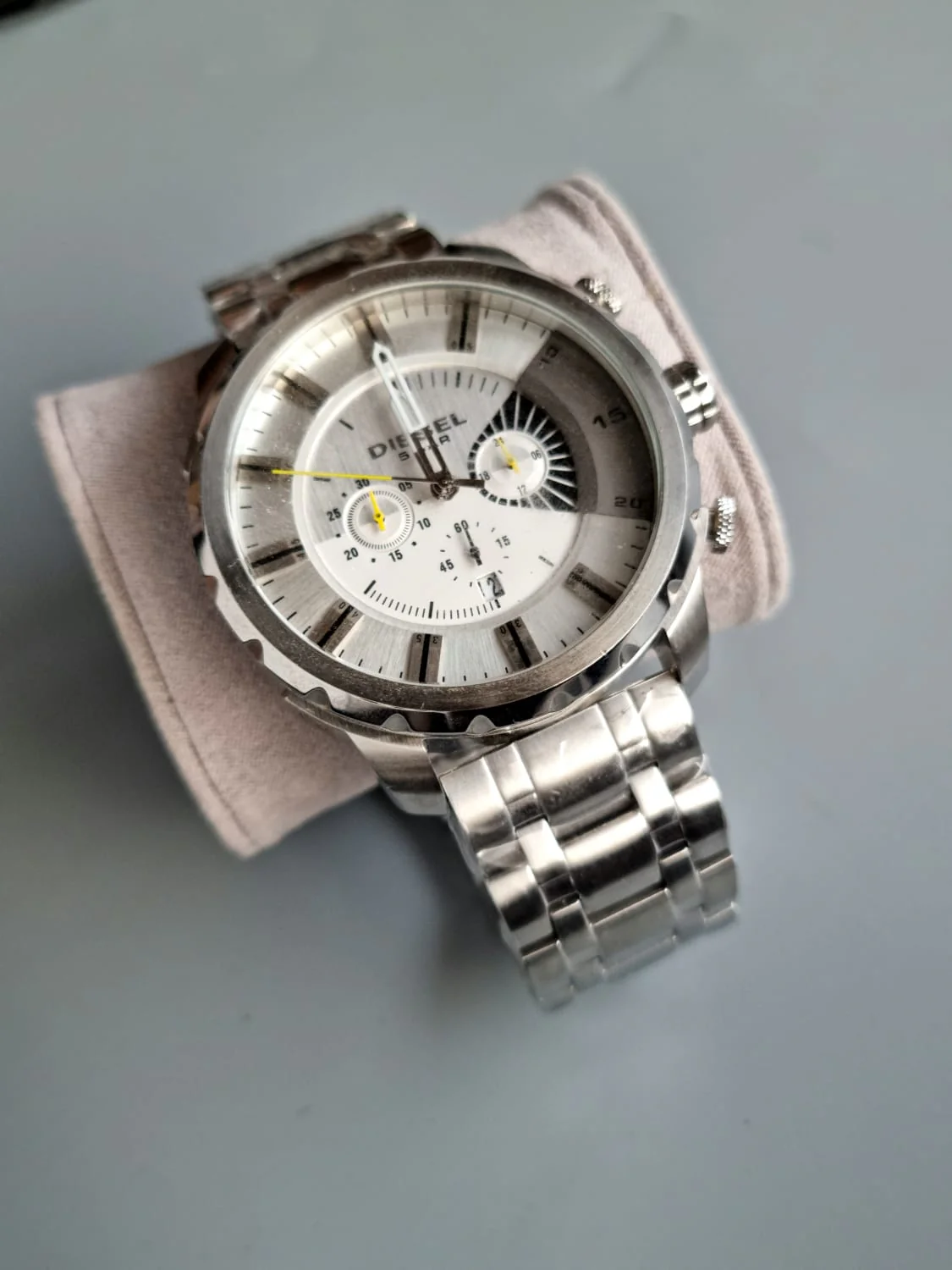 Men's Diesel Stronghold Chronograph Leather Strap Watch DZ4346 (Strap Change Orignal Chain) - Image 12