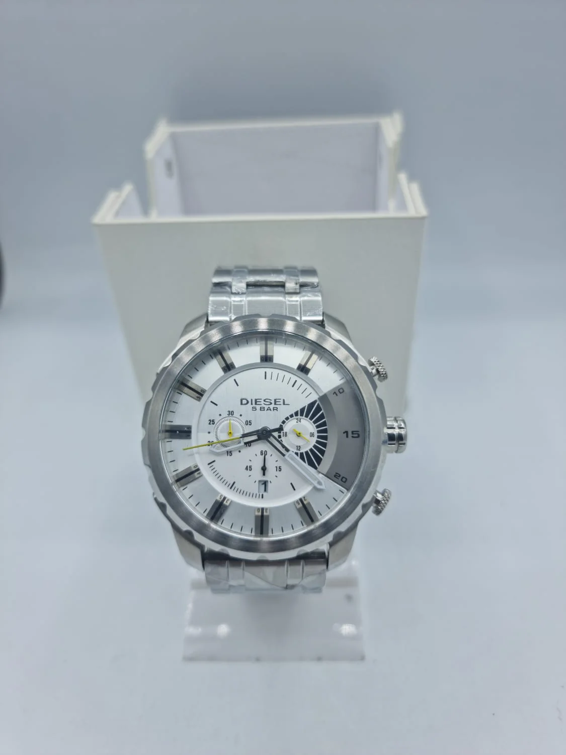 Men's Diesel Stronghold Chronograph Leather Strap Watch DZ4346 (Strap Change Orignal Chain) - Image 3