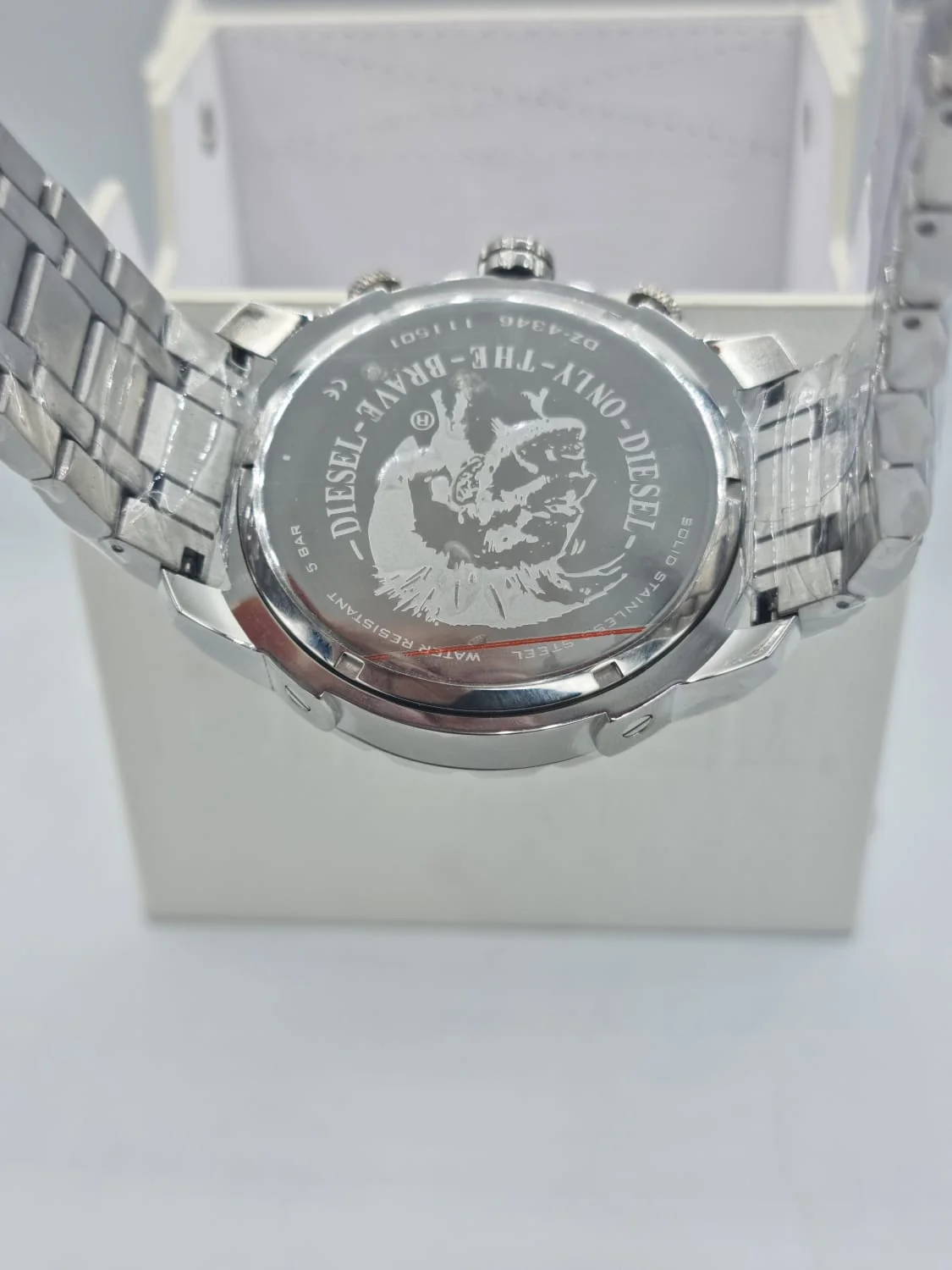 Men's Diesel Stronghold Chronograph Leather Strap Watch DZ4346 (Strap Change Orignal Chain) - Image 6