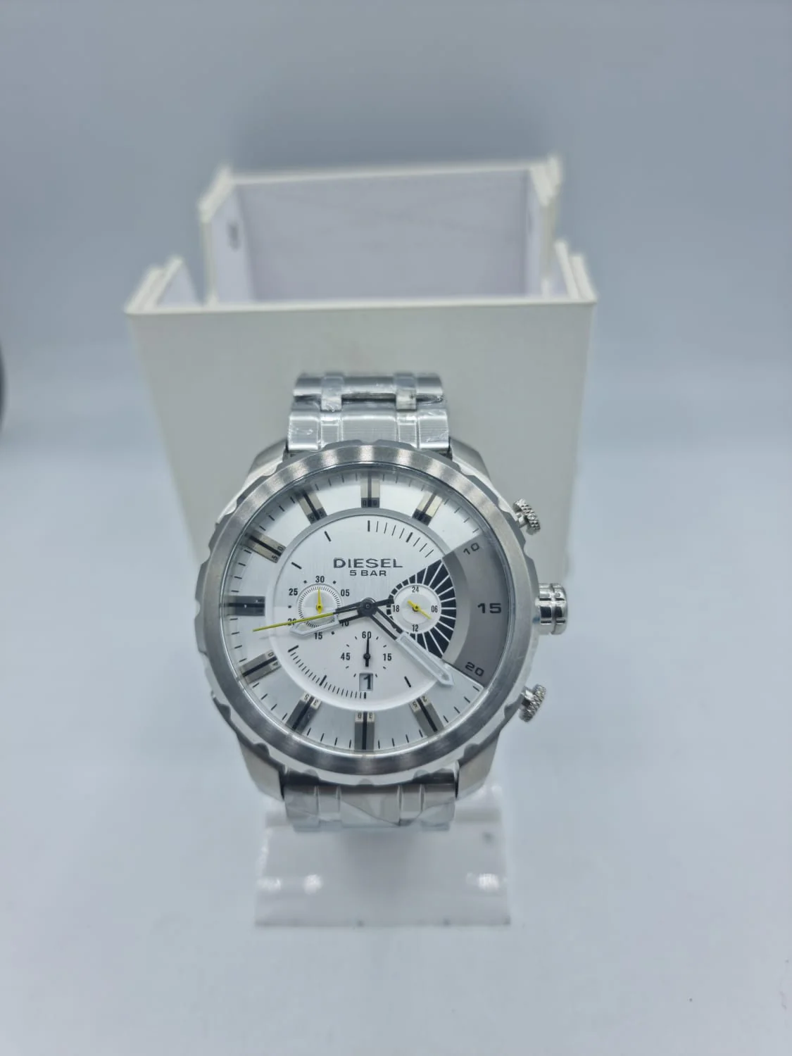 Men's Diesel Stronghold Chronograph Leather Strap Watch DZ4346 (Strap Change Orignal Chain) - Image 7
