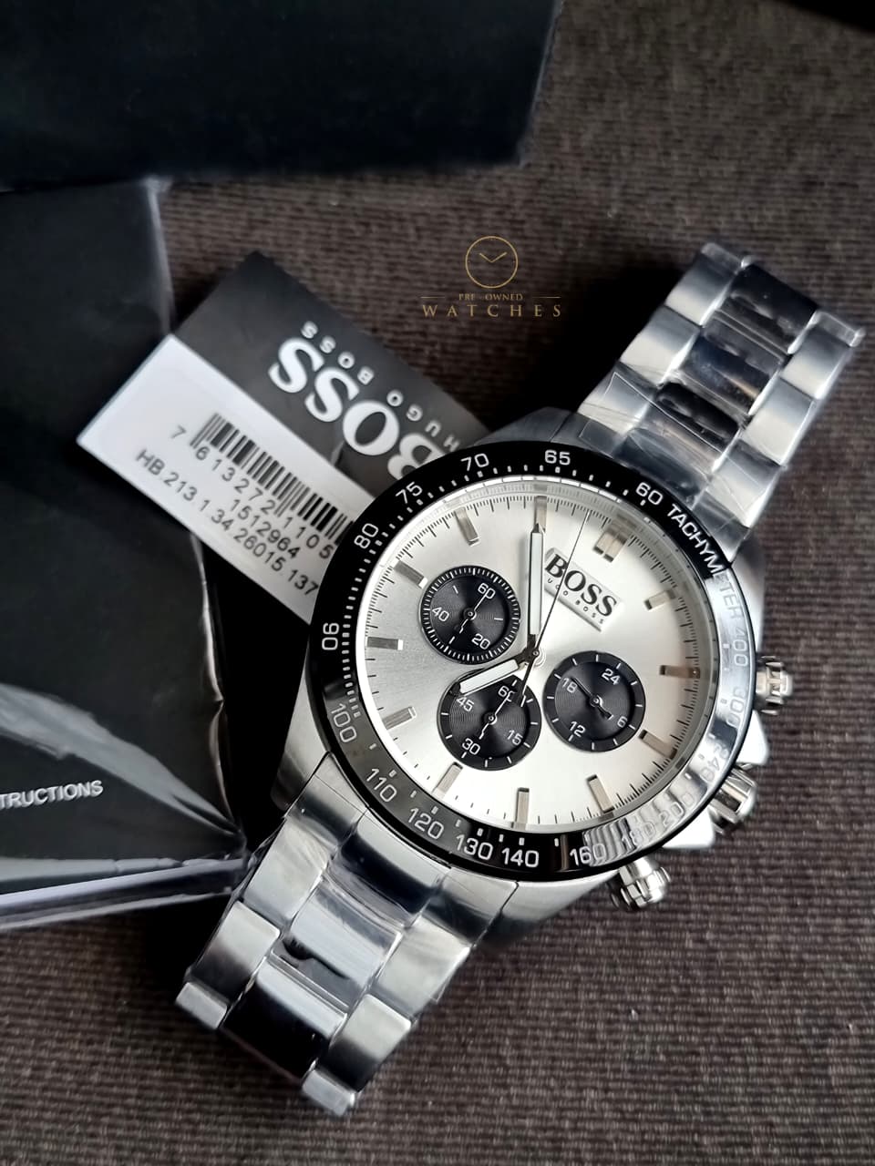 Men's Hugo Boss Chronograph Stainless Steel Watch 1512964 - Image 2