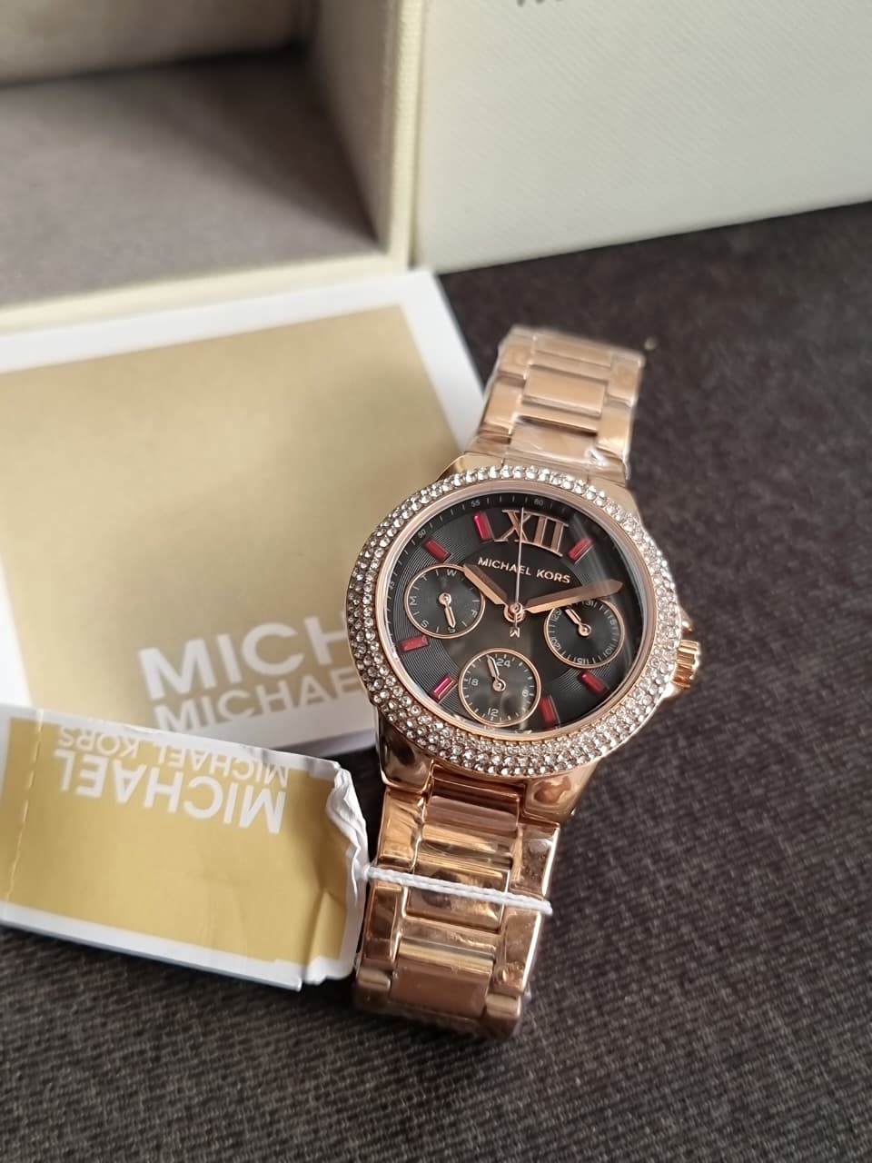 MICHAEL KORS Camille Quartz Crystal Gunmetal Dial Ladies Watch Item No. MK6983 - Image 3