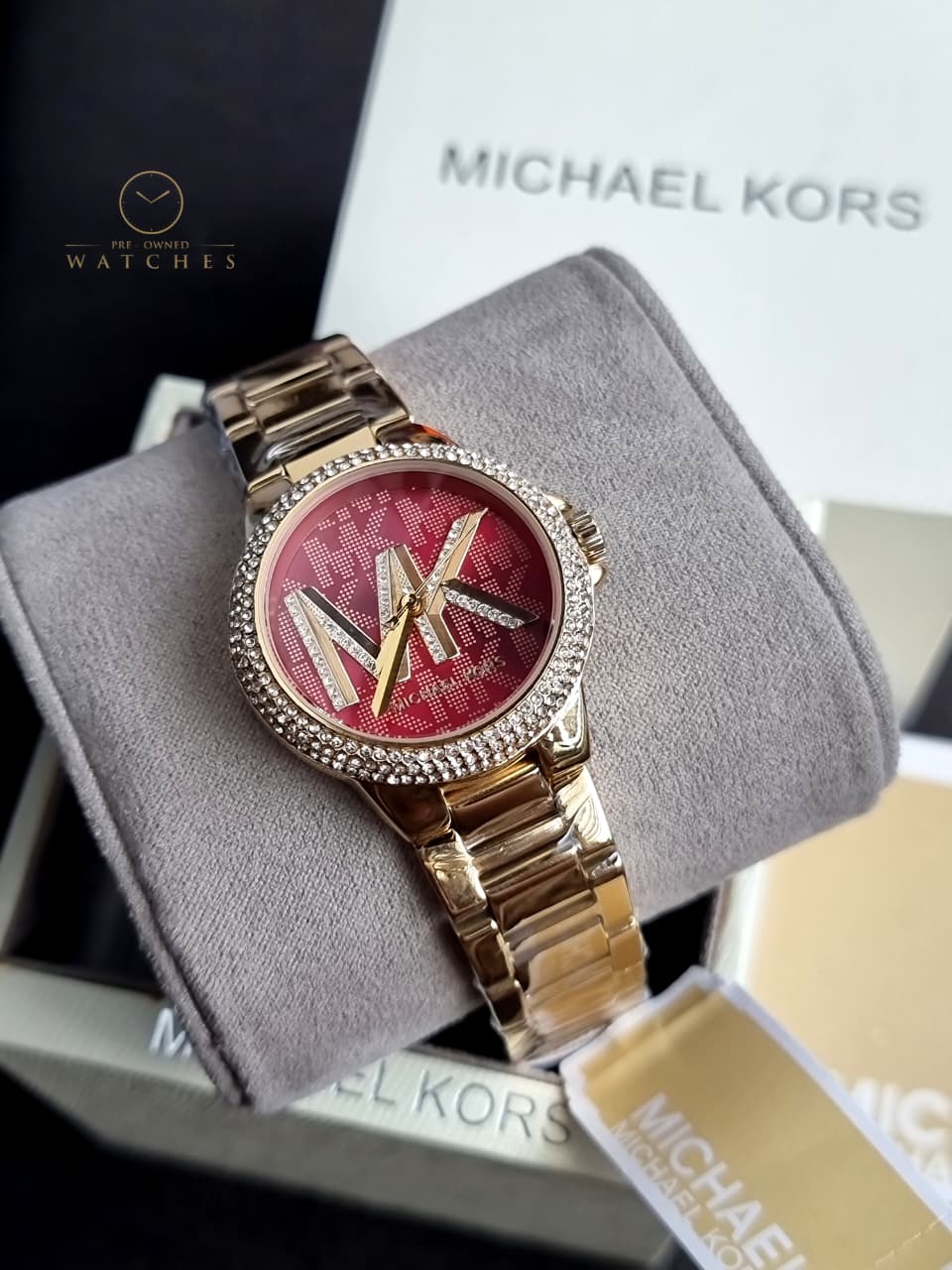 MICHAEL KORS Camille Quartz Crystal Red Dial Ladies Watch Item No. MK7196 - Image 2