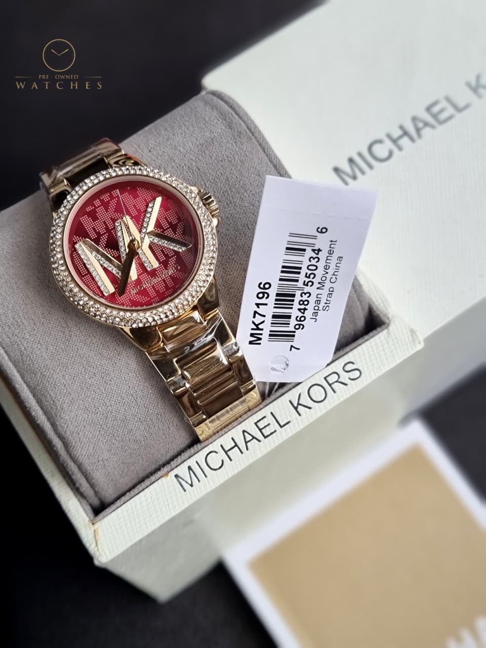MICHAEL KORS Camille Quartz Crystal Red Dial Ladies Watch Item No. MK7196 - Image 3