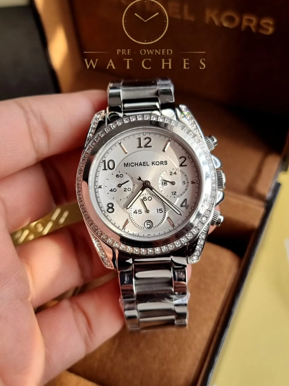 MICHAEL KORS Chronograph White Crystal Ladies Watch MK5165 - Image 7
