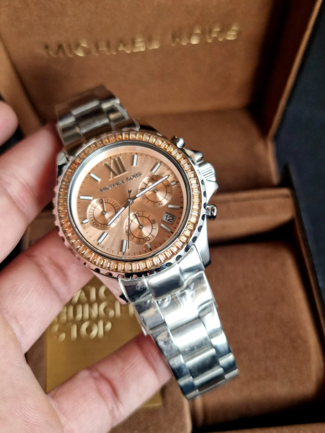 MICHAEL KORS Everest Chronograph Gold Dial Stainless Steel Men's Watch MK5870 - Image 4