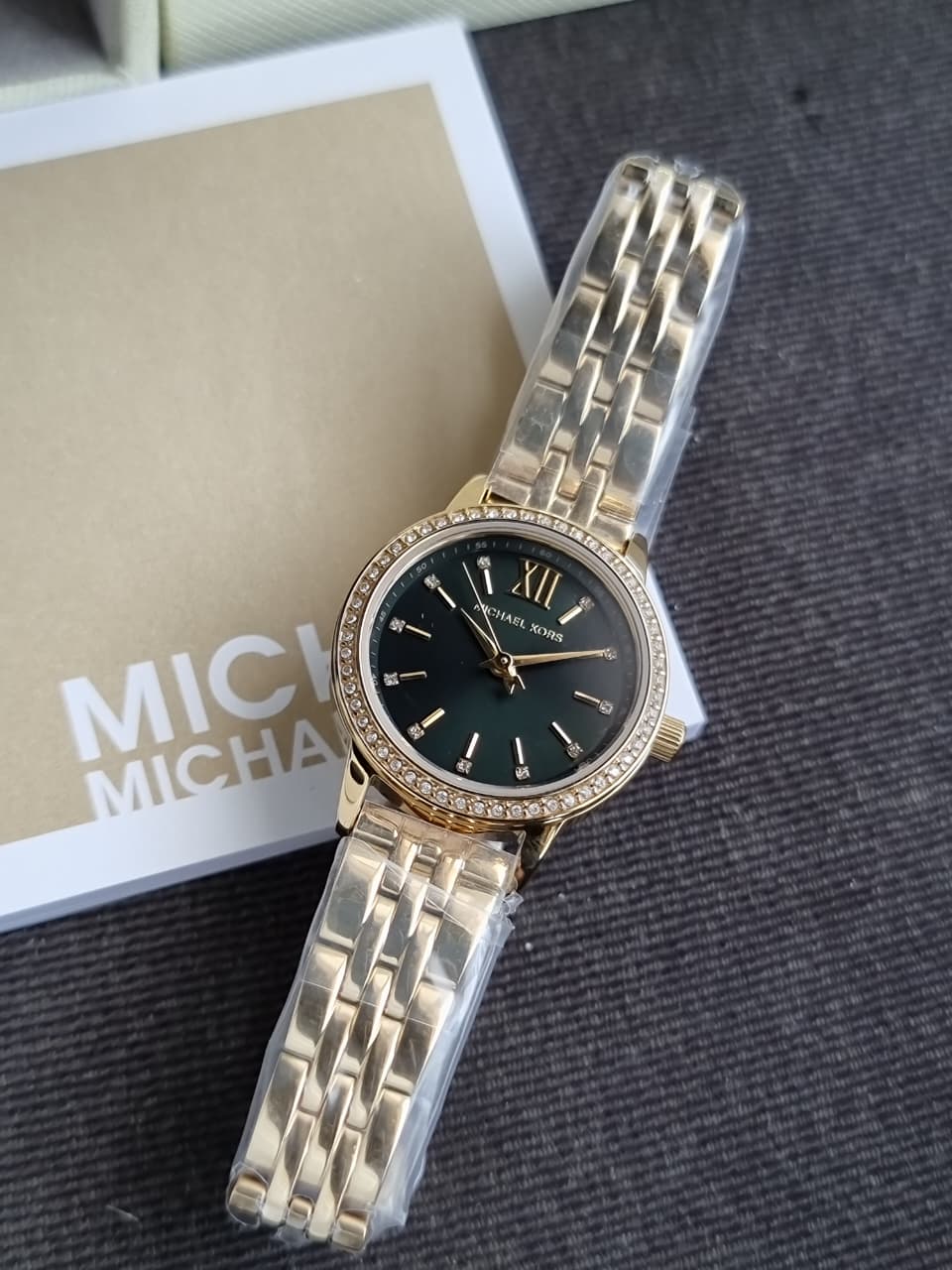 Michael Kors Gold-Tone Green Dial Women's Watch – MKO1233 - Image 3