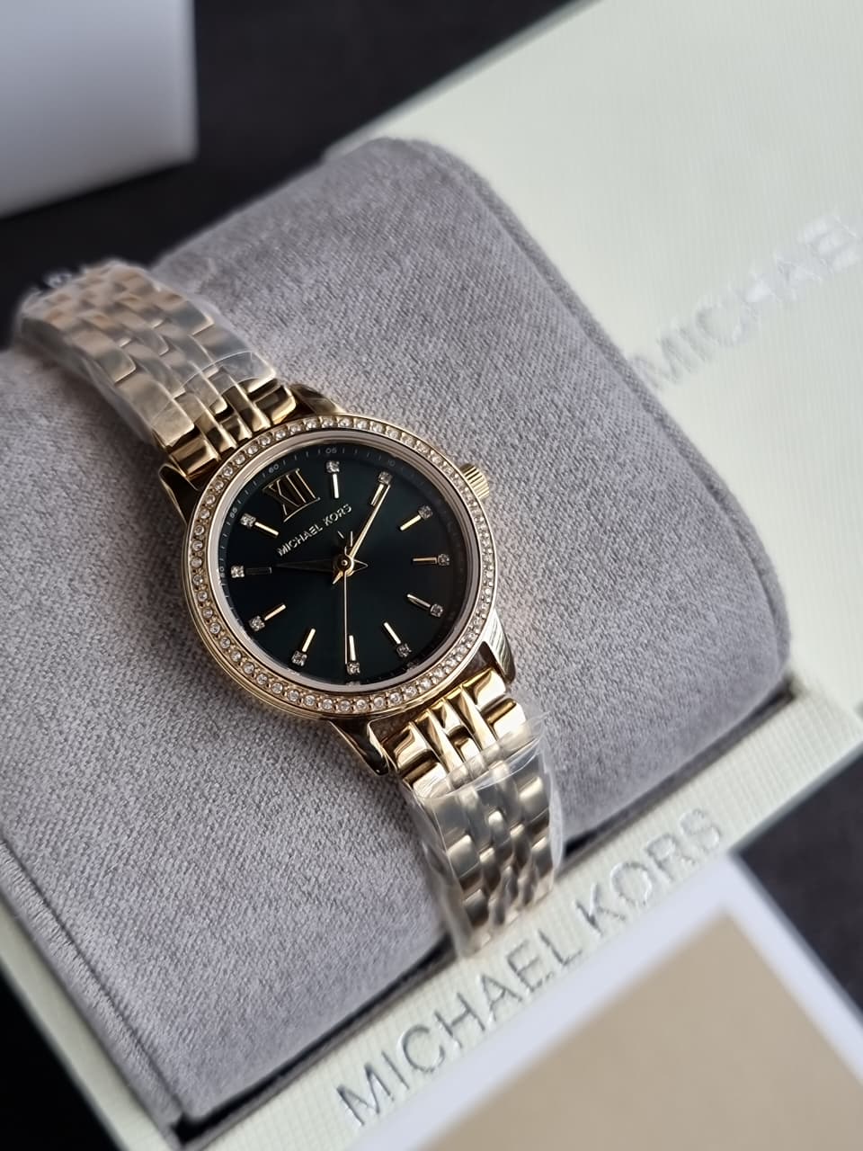 Michael Kors Gold-Tone Green Dial Women's Watch – MKO1233 - Image 4