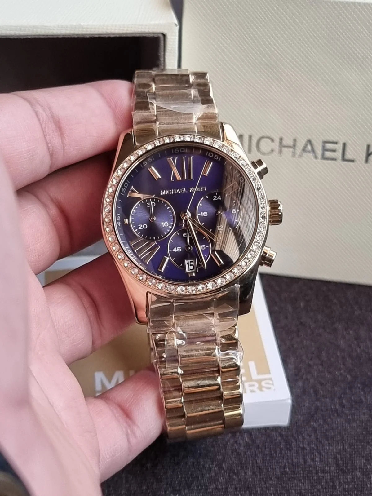 Michael Kors Ladies Watch Dark Purple Dial Chronograph Quartz Watch - Image 3