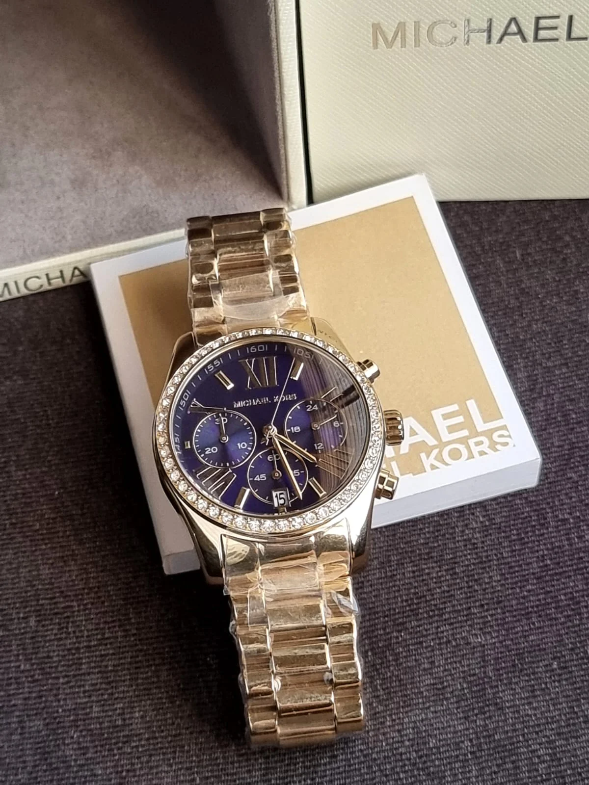 Michael Kors Ladies Watch Dark Purple Dial Chronograph Quartz Watch - Image 5