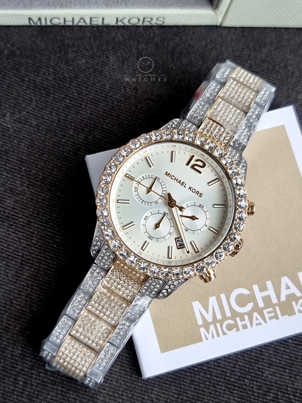 Michael Kors Layton Chronograph Crystal White Dial Ladies Watch – MK6792 - Image 2