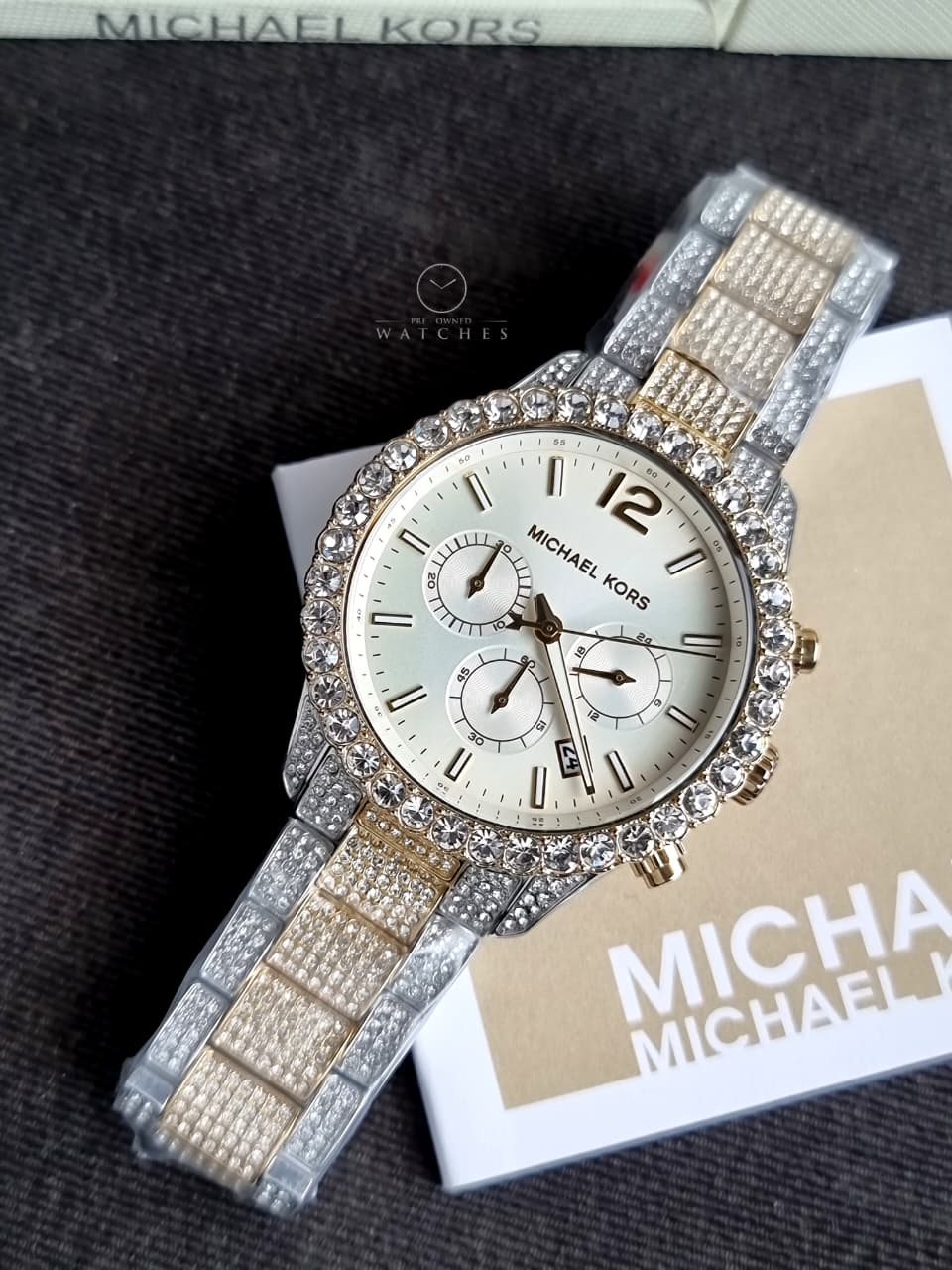 Michael Kors Layton Chronograph Crystal White Dial Ladies Watch – MK6792 - Image 6