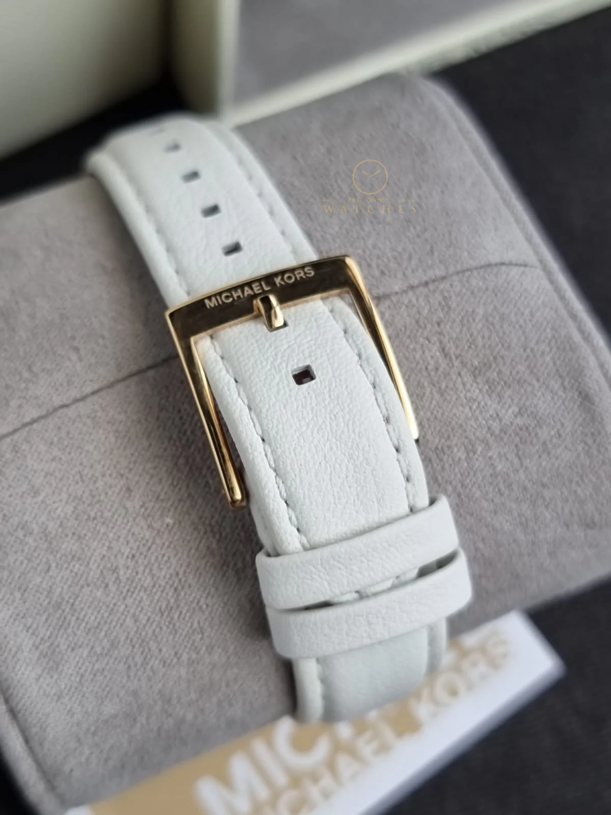 Michael Kors Leather Analog White Dial Women Watch-Mk7466 - Image 2