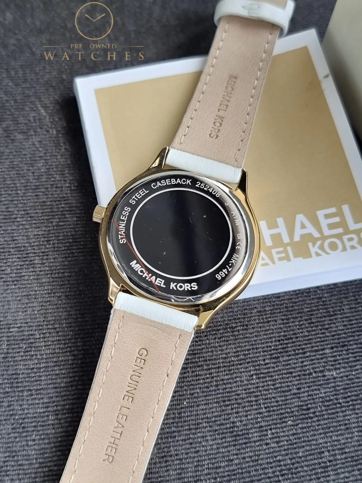 Michael Kors Leather Analog White Dial Women Watch-Mk7466 - Image 5