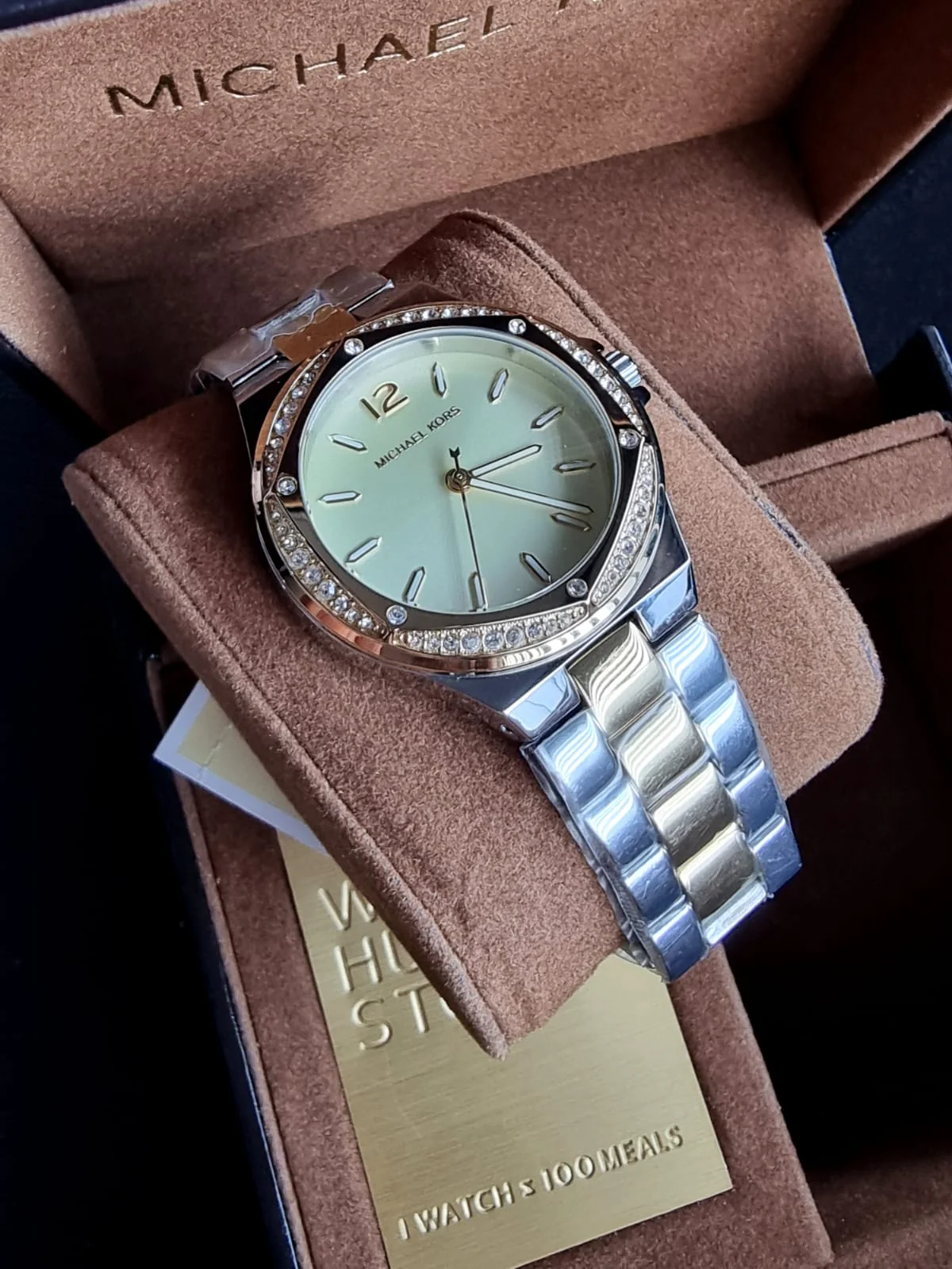 Michael Kors Lennox Analog Gold Dial Women's Watch-MK6988 - Image 9