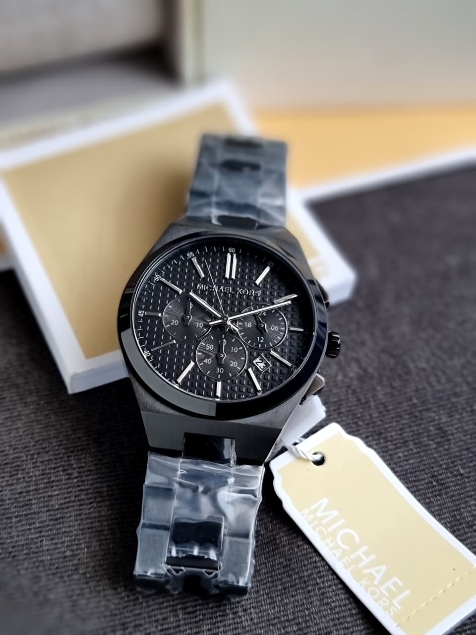 Michael Kors Lennox Chronograph Black Stainless Steel Men's Watch (Model: MK9146) (Without Tag ) - Image 4