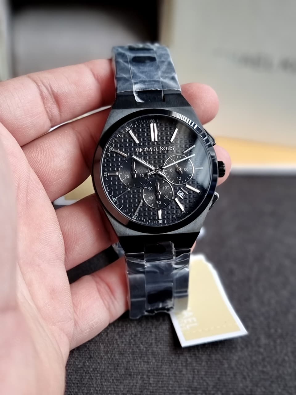 Michael Kors Lennox Chronograph Black Stainless Steel Men's Watch (Model: MK9146) (Without Tag ) - Image 5