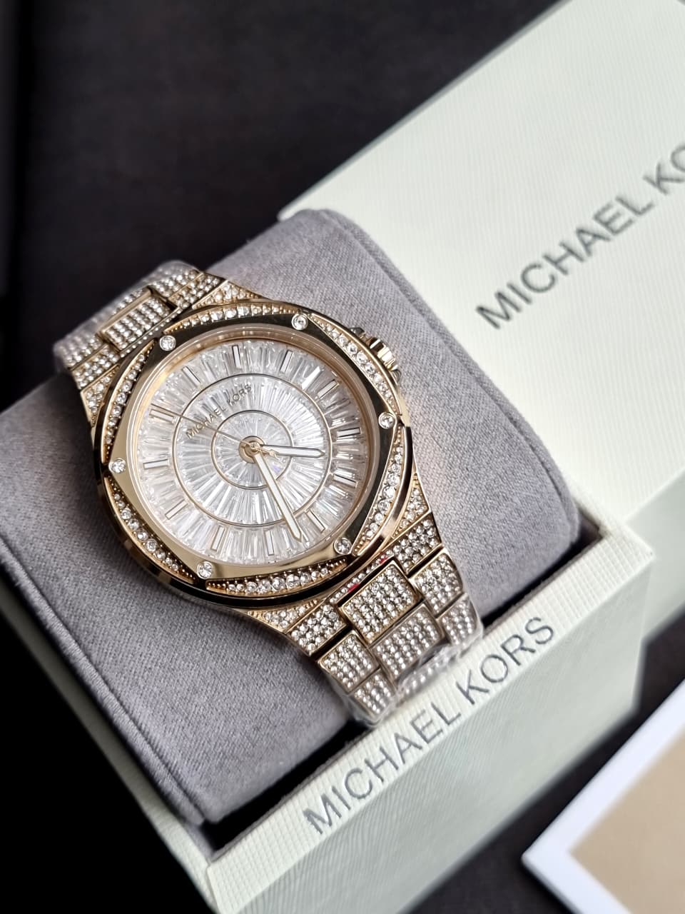 Michael Kors Lennox Gold Stainless Steel White Dial Quartz Watch for Ladies - MK6991 - Image 2