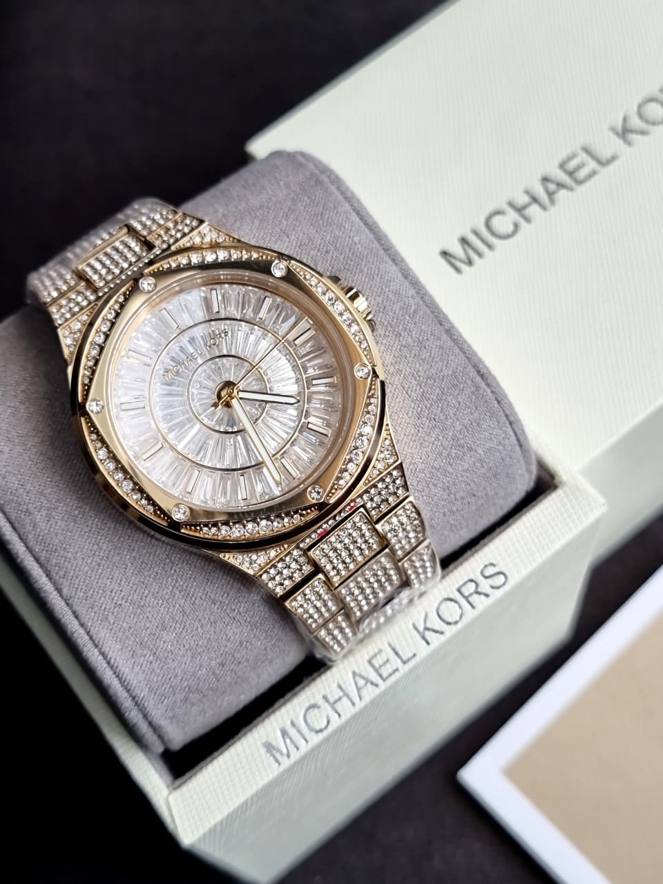 Michael Kors Lennox Gold Stainless Steel White Dial Quartz Watch for Ladies - MK6991 - Image 3