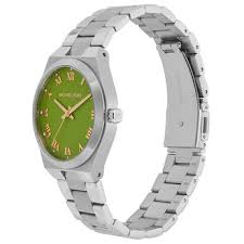 Michael Kors Lennox Three-Hand Green Dial Silver Steel Strap Watch for Women - MK7463 - Image 2